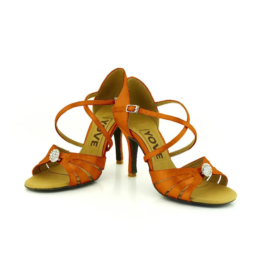 YOVE Customizable Satin Women s Latin font b Salsa b font Dance font b Shoes b