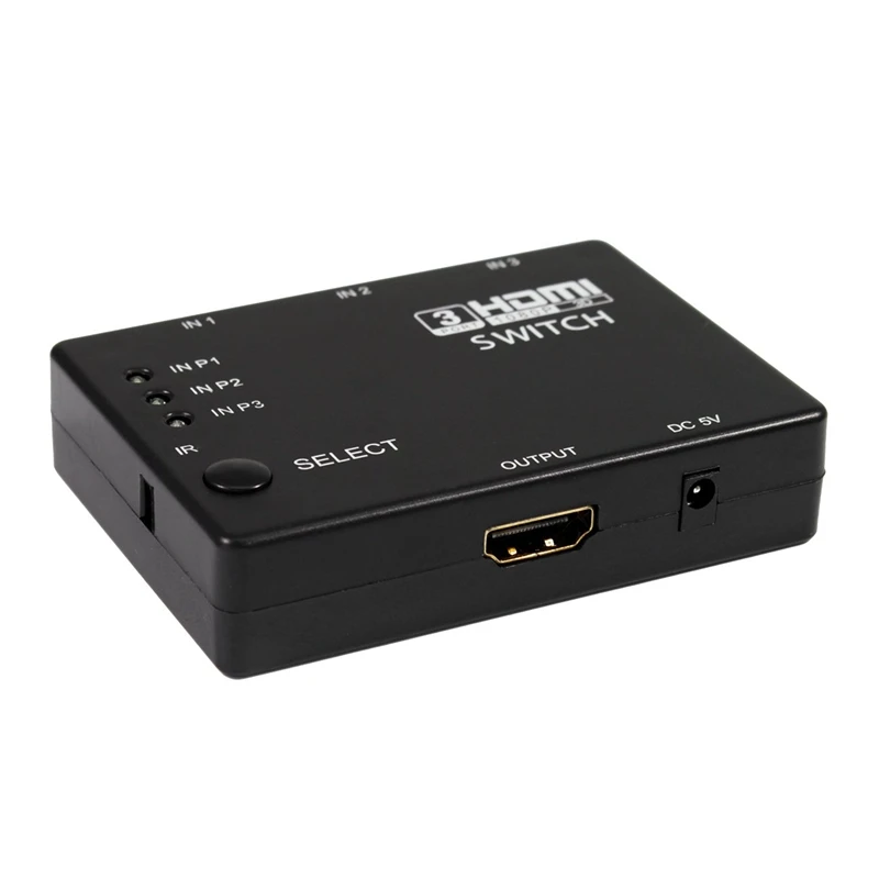 HDMI Switcher HDMI, переключатель HDMI селектор 3 входа и один выход совместим с HDCP с пультом дистанционного управления 3-портовый разъем