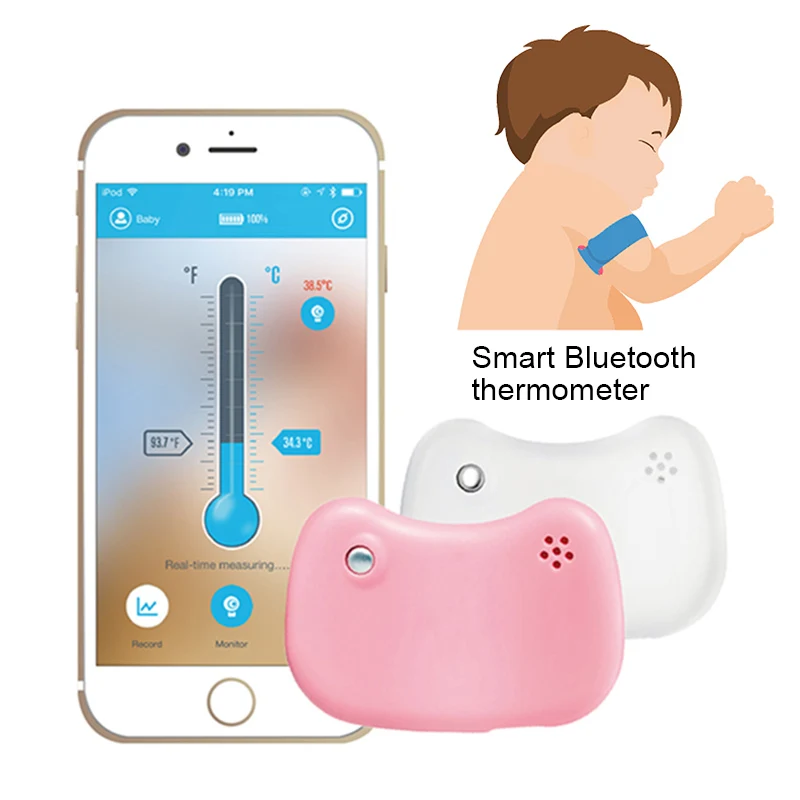 

Hot Selling Bluetooth Remote Children Wearable Electronic Thermometer Smart Body Infant Temperature Monitoring