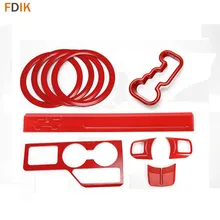 8 шт. Спортивная красная внутренняя отделка двери круг динамиков ручка переключения руля крышка аксессуары для Jeep Compass 2011