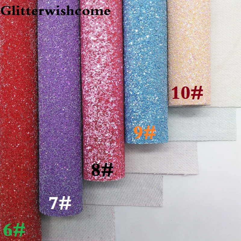 Glitterwishcome 21X29 см A4 размер винил для луков с эффектом блестящей кожи Ткань Винил для луков, GM231A