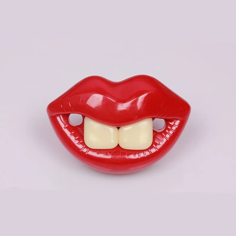 Забавная Соска-пустышка для малыша рот большие губы Детские пустышки Младенческая соска пустышка детская пустышка - Цвет: Shame Teeth
