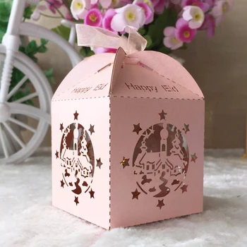 

50Pcs Happy Eid Mubarak Ramadan Decoration Candy Box Wedding Birthday Party Supplies Decorations Favors paper box Bag Gift box