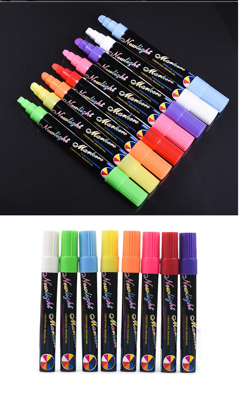 8 флюоресцентные цвета высокий светильник er ручка школьные маркеры стеклянный светильник для доски меловая ручка художественные принадлежности для рисования