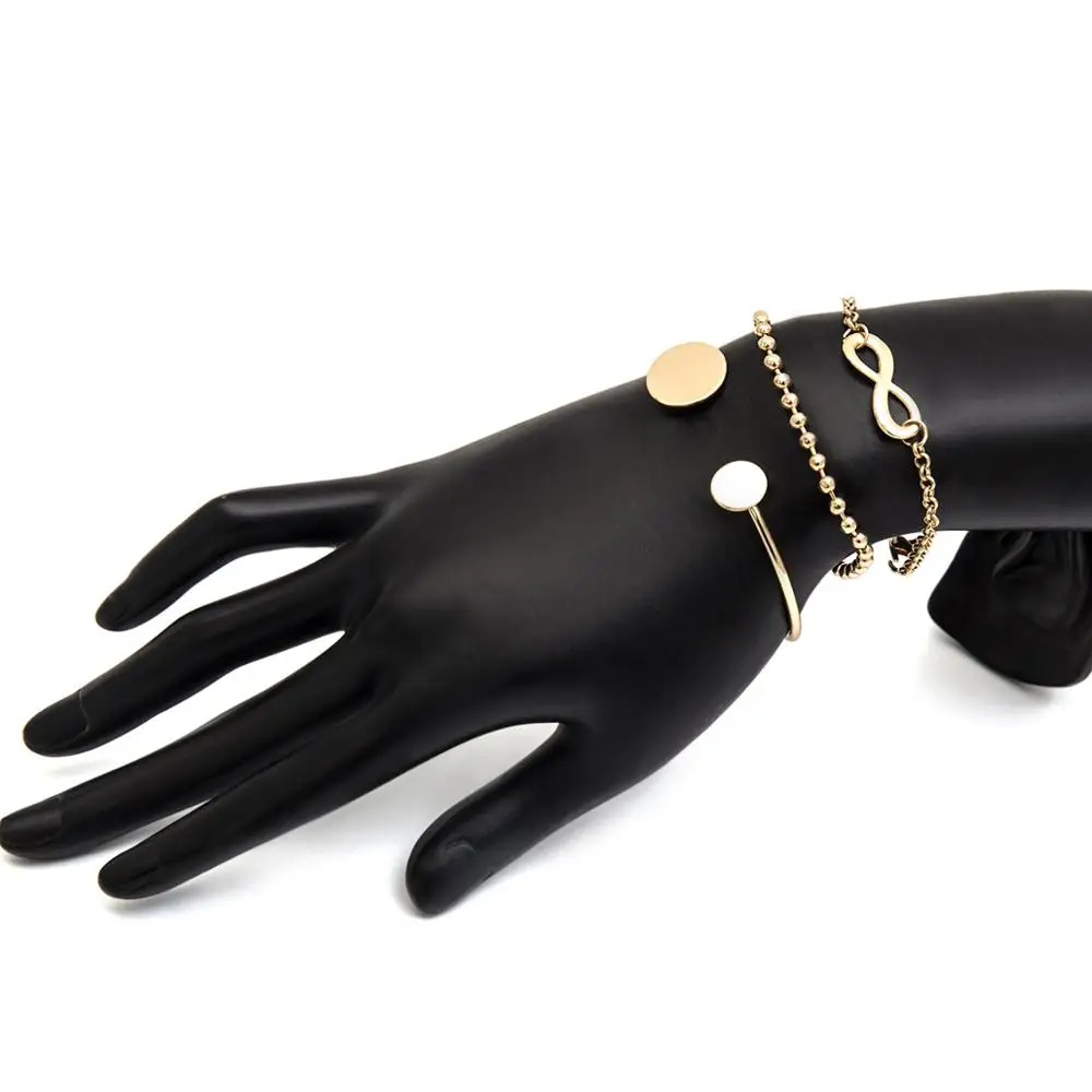 

3pcs/set Fashion Bracelets Set Fashion Temperament 8 Word Love Bracelets for Women Bracelets Simple Retro Digital Bracelets