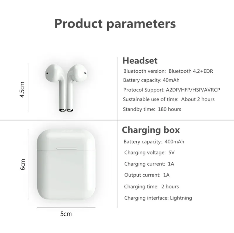 GONOKER мини беспроводные наушники Bluetooth с микрофоном Hands Free TWS для смартфонов IOS \
