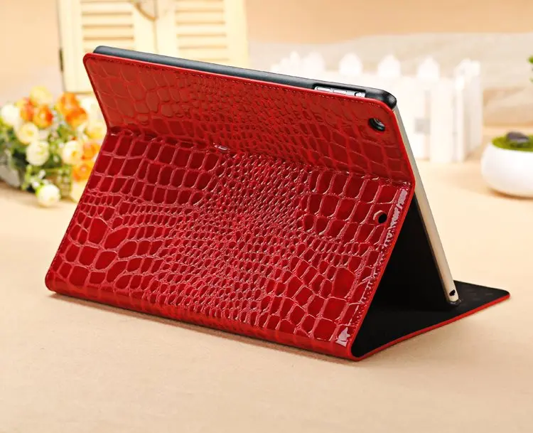 

Crocodile Stand PU Leather Protective Sleeve Shell Cover Case Magnetic Smart Sleep Case For Apple ipad Air 5 9.7 inch Tablet
