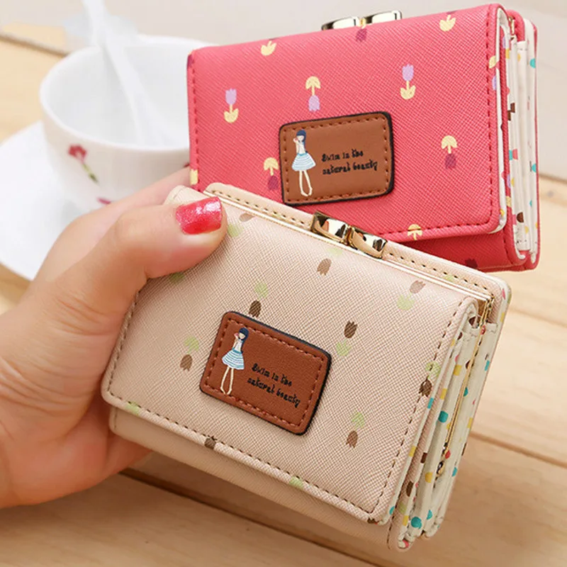Cute Lady Short Coin Pouch Women's Purse New Kawaii Girl Small Change