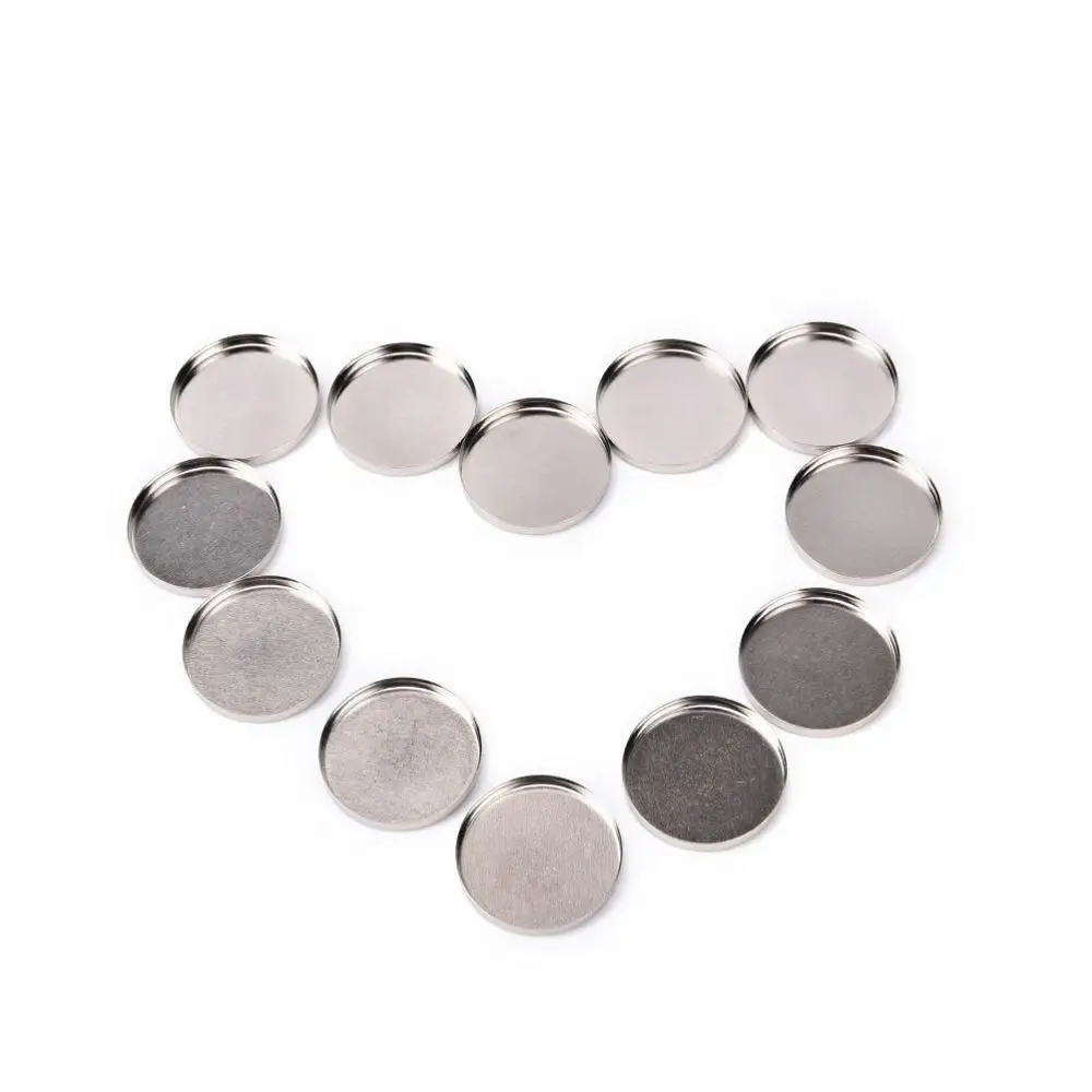 12 шт. 2,7 см пустые круглые жестяные кастрюли для пудры теней для век 26 мм чувствительные к магнитам набор инструментов для макияжа Maquillajes Para Mujer - Цвет: Silver