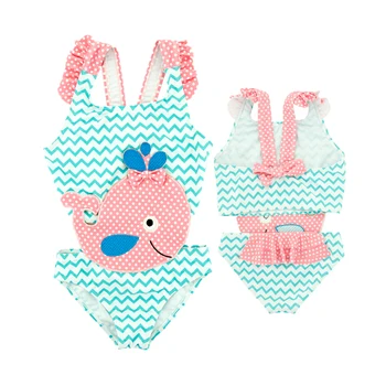 

2019 Summer 12M-6T Kids Girls Swimwear Blue Striped Baby Swimming Suit Biquini Infantil Swimsuit falbala bikini Girl Swimwear