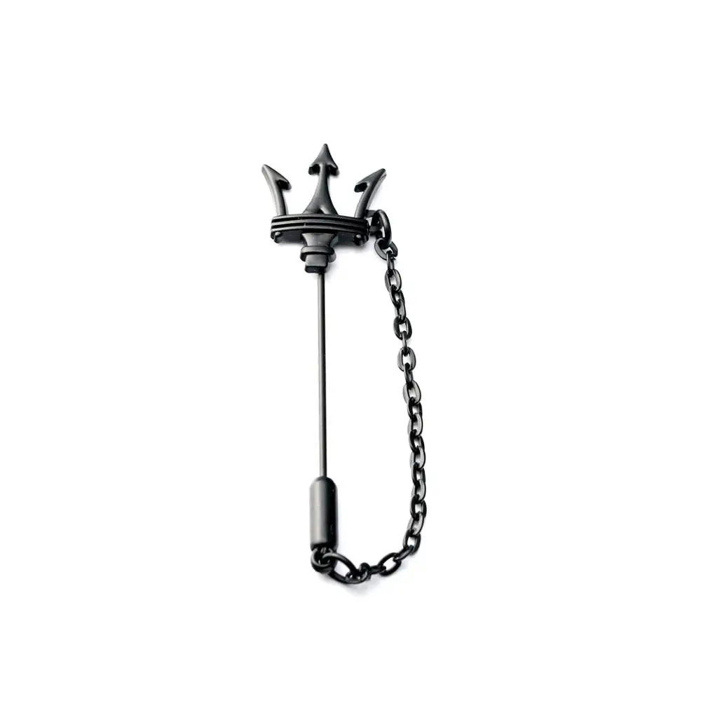 Fashion Black Chain Cool Suit Brooch Pin Lapel Pin Brooches For Men