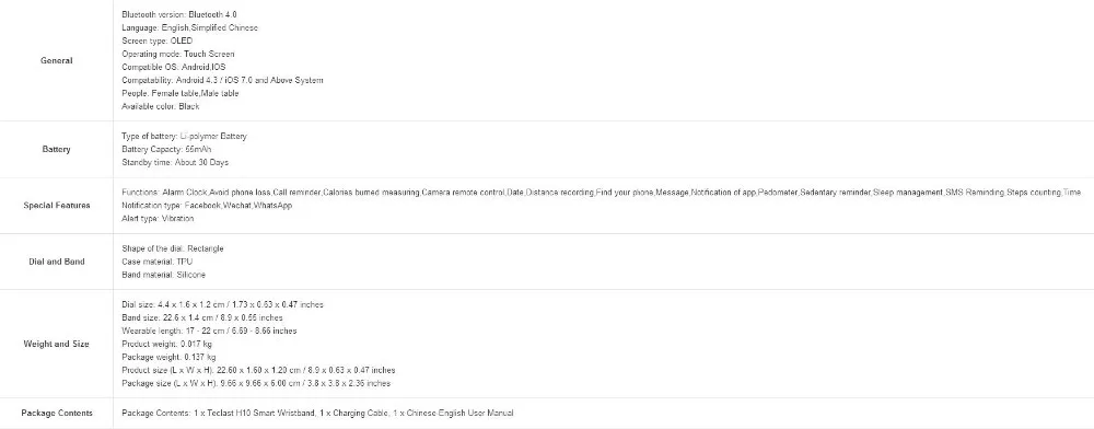 Teclast H10 диапазон Bluetooth 4,0 смарт-браслет дистанционного Камера Смарт Браслет, смс напоминание, подсчет шагов, время