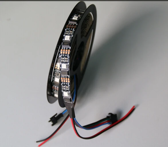 5 м WS2801 5050 RGB Dream цветная светодиодная лента индивидуально Адресуемая DC5V ws2801 ic 32 pixel/m IP67 черный/белый pcb