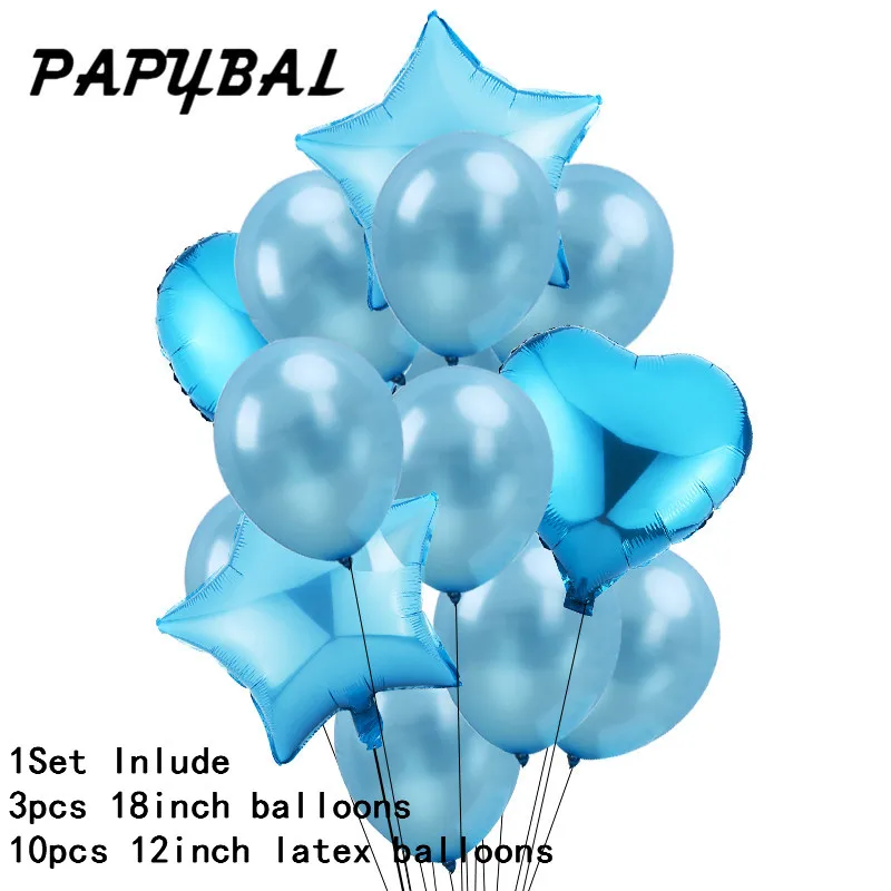PAPYBAL/воздушные шары на 1-й день рождения, синие, розовые фольгированные шары для маленьких мальчиков и девочек, украшение на первый день рождения, на один год, на день рождения, детский праздничный Декор