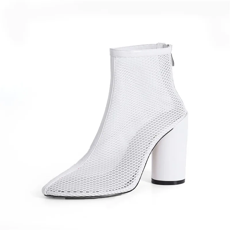 Smirnova/ г., летняя обувь женские ботильоны с круглым носком женская обувь на толстом высоком каблуке Женская обувь для выпускного вечера с перфорацией из сетчатого материала