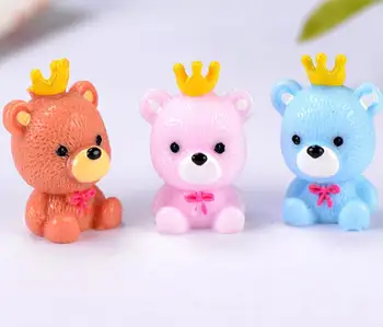 

20pcs Resin Lovely Crown Bow Dog Miniatures Landscape Accessories For Home Garden Cake Decoration Scrapbooking Craft Diy