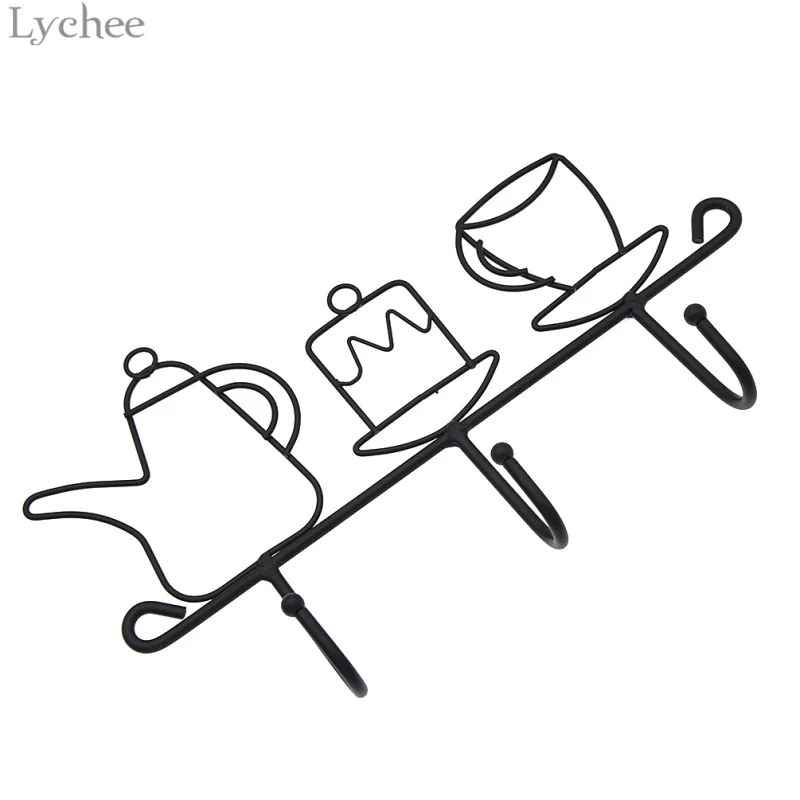 

Lychee Iron Potted Teapot Shaped Hook Key Hanger Rack Storage Hook Up Wall Decorative Holder Rack Storage Organizor Hook