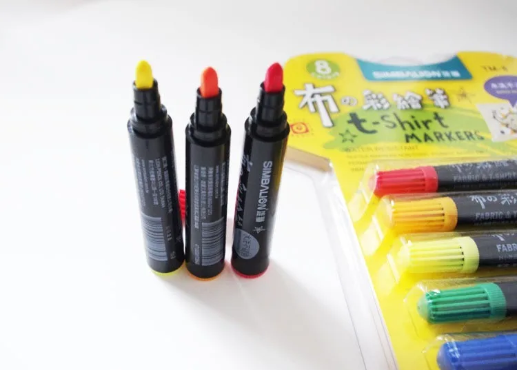 

8 Colors Non-Toxic DIY Water Resistant Painting Colored Markers T-shirt Liner Textile Marker Pigment-Based Ink Fabric Color