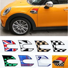 2 uds coche placa ala Fender 3D epoxi de cristal pegatinas para MINI COOPER SD S F55 F56. Accesorios de estilo de coche