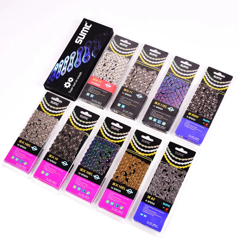 

SUMC SX8 SX9 SX9sl SX10 SX10sl SX11SL Bike Chain 9S 10S 11S Gold for MTB/Road Bike fo Shimano 8 9 10 11 speed 116L /chain bike