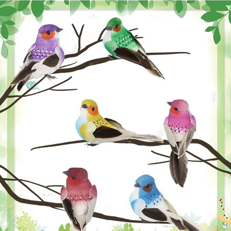 

Artificial Foam Feather Simulation Bird parrot Random Color DIY Party Crafts Magnet Decorative Doves Artificial Foam Feather