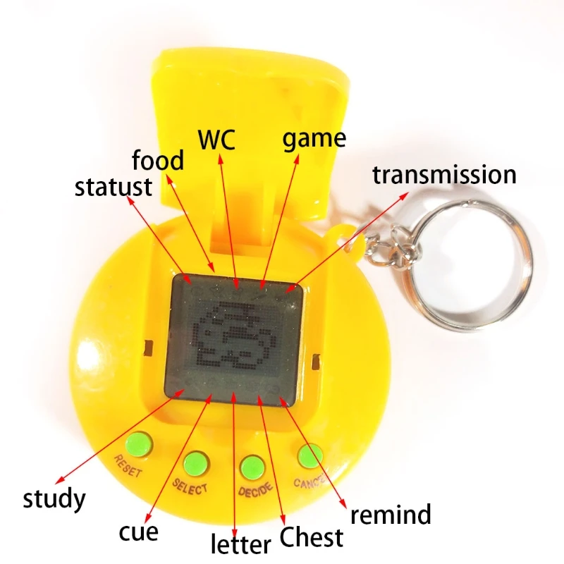 1PC LCD Virtual Digital Pet Electronic Game Machine Retro Funny Toy With Keychain