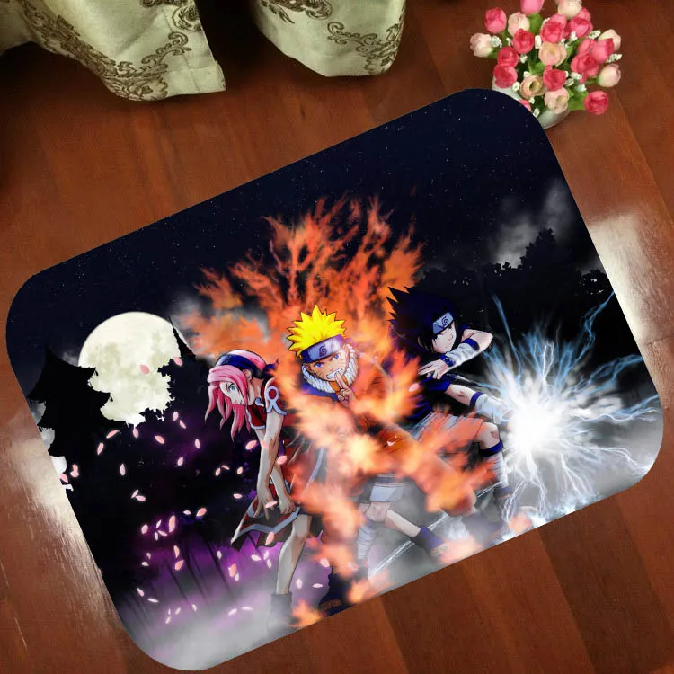 

Floor Mats Anti Slip Mat Japanese cartoon animation Uzumaki Naruto Printed Pattern Carpet Rug for Bathroom Door Living Room