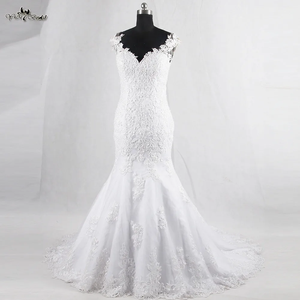 Buy RSW945 Luxury Alibaba Lace Mermaid Wedding Dresses Robe De Mariee Real
