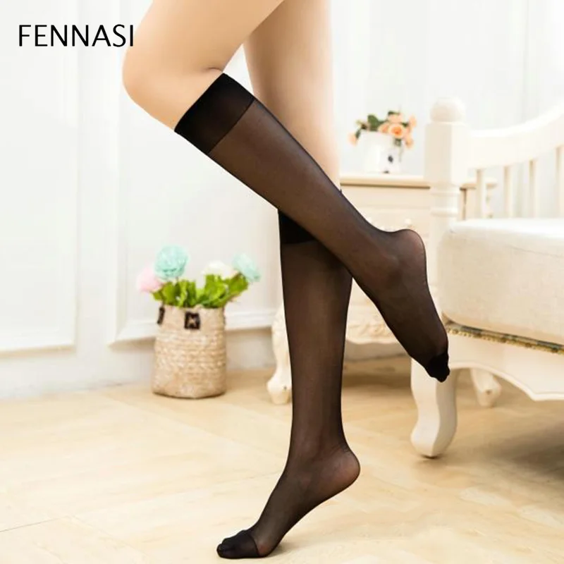 FENNASI 2 пары гольфы длинные женские прозрачные белые чулки сексуальные черные