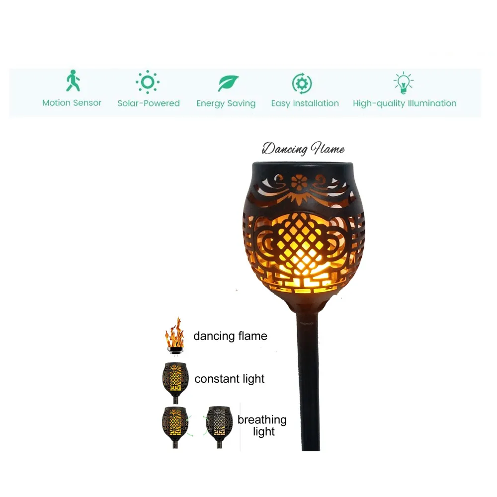 

3pcs/lot update Solar 96LEDs Lawn Dancing flame Torch Lights radar 3 working mode waterproof for street home camps landscape dec