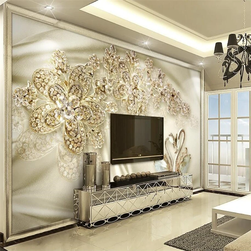 beibehang Custom 3d wall paper murals living room bedroom golden