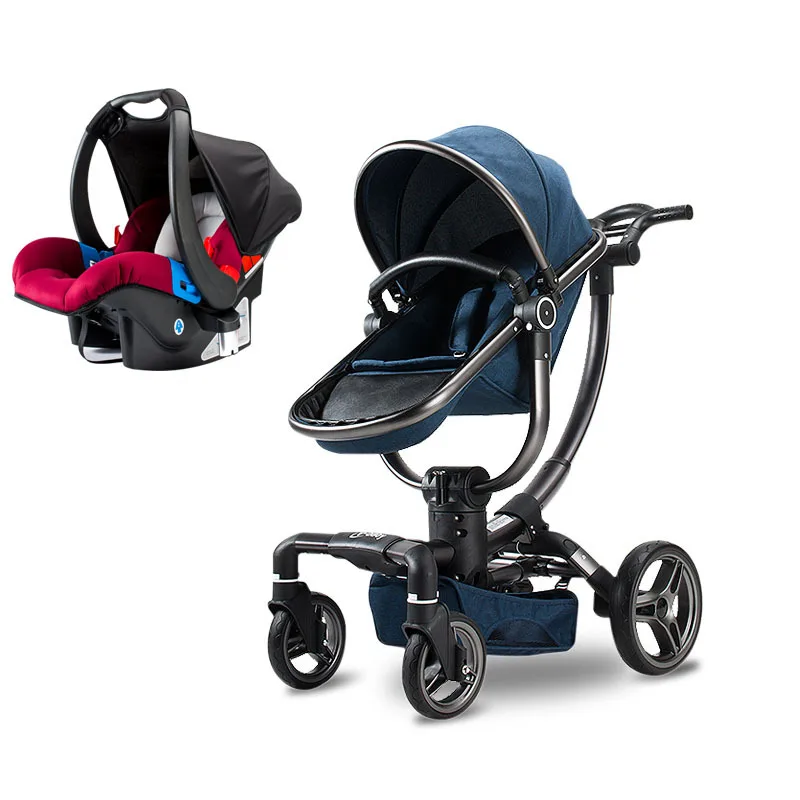 V-baby Роскошная многофункциональная дорожная коляска с высоким обзором, детская коляска, багги, переносная Складная коляска с четырьмя колесами для новорожденных - Цвет: 1stroller 1cradle