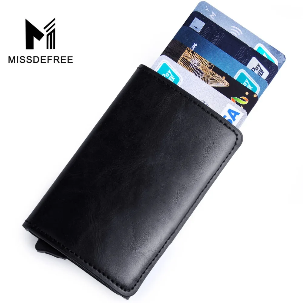 Aluminum Slim Wallet PU Leather Holder RFID Blocking Mini Metal Wallet Automatic Pop up ID Credit Card Coin Purse Drop Shipping Aluminum Slim Wallet PU Leather Holder RFID Blocking Mini Metal Wallet Automatic Pop up ID Credit Card Coin Purse Drop Shipping
