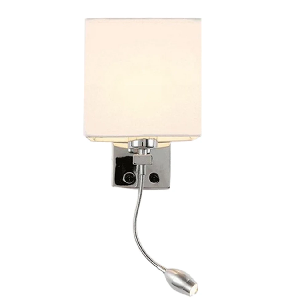 Модный современный светодиодный настенный светильник из ткани для дома, бра для спальни, прихожей, прикроватные светильники MAL999 - Цвет абажура: Белый
