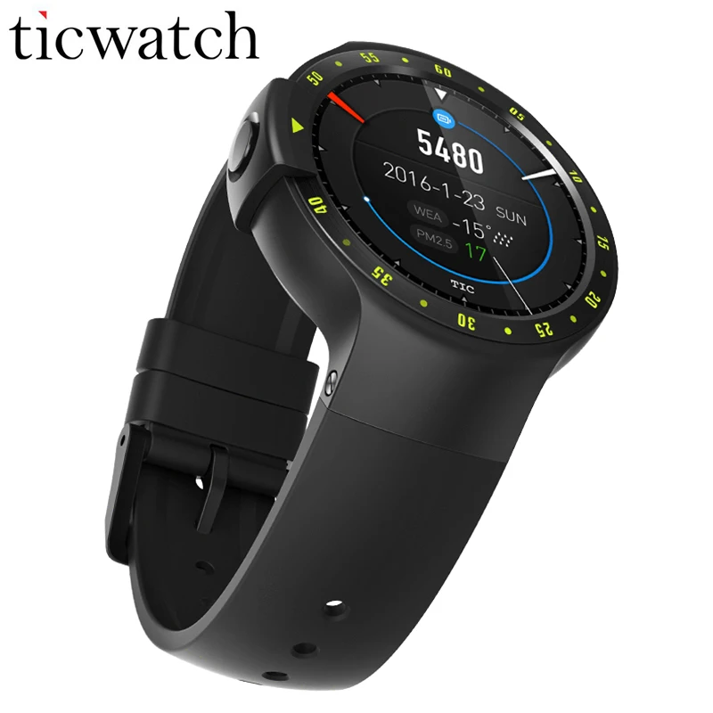 

Original Ticwatch S Smartwatch Bluetooth 4.1 Dual Core 1.2 GHz MTK2601 Android Wear 2.0 for iOS/Android IP67 Waterproof 1.4 inch