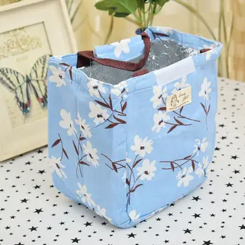 

Portable Cat Flower Leaf Print Thermal Insulated Lunch Storage Cooler Bag Tote Pouch Box Waterproof Lunch Bag Insulation Package