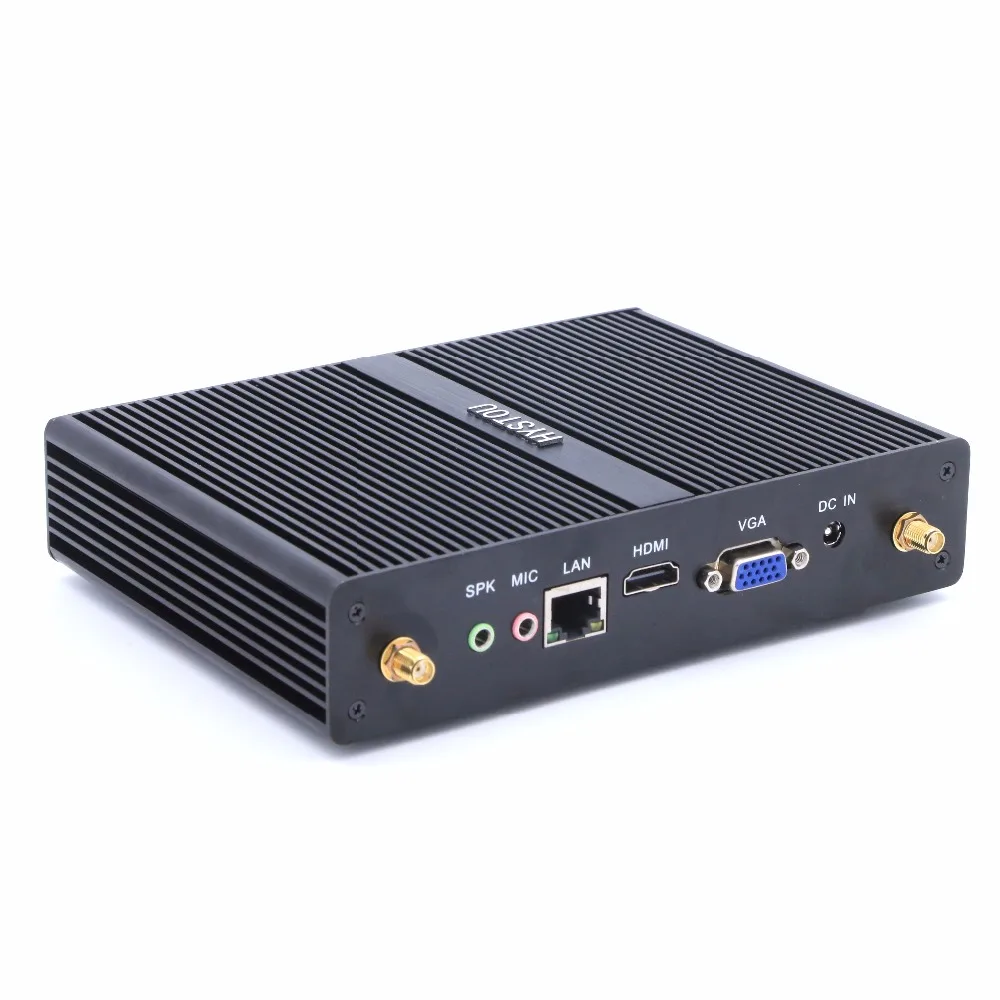 Безвентиляторный мини-ПК X86 Windows 7 Celeron J1900 4 ядра Intel HD Графика 1080 P HD Выход HDMI VGA HTPC tv КОРПУС 2955u Малый Мини ПК