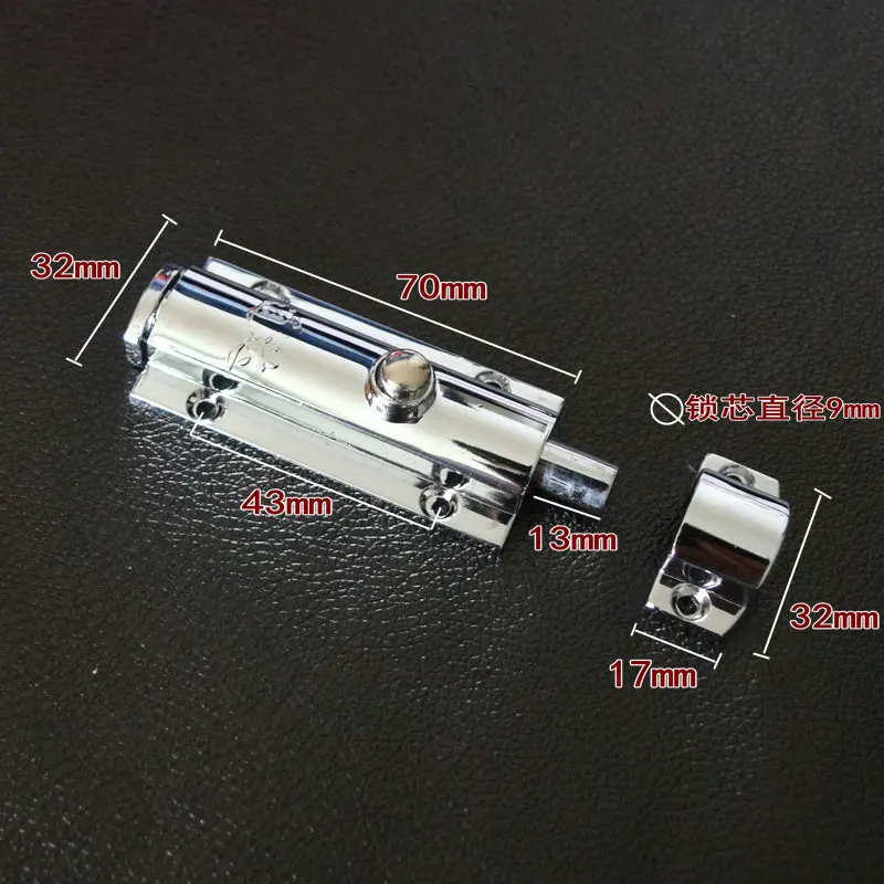 Домашний дверной оконный защитный болт кнопка блокировки открытого типа хромированный цинк сплав 88*32 мм ржавчина прочный