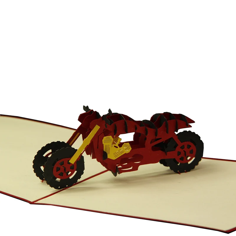  3D Laser Cut Handmade Carving Motorbike Motorcycle Paper Invitation Greeting Card PostCard Birthday - 32791368551