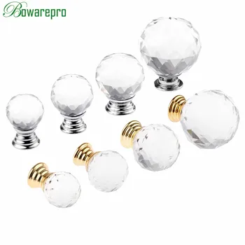 bowarepro 20253040MM Diamond Shape Design Crystal Knob Cupboard Pulls Drawer Knobs Kitchen Cabinet Handles Furniture Hardware