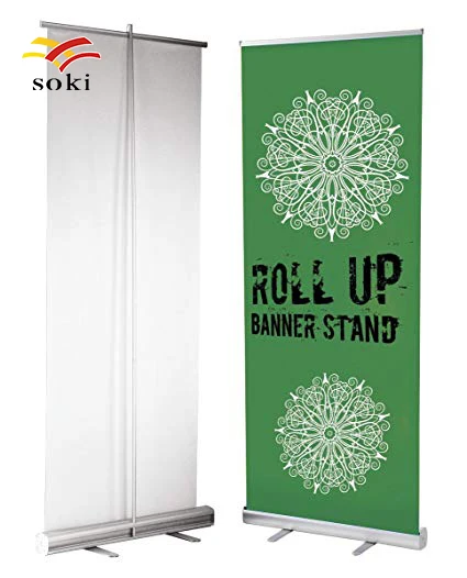 Retractable Roller Banner With Printed Artwork Pull Up Exhibition