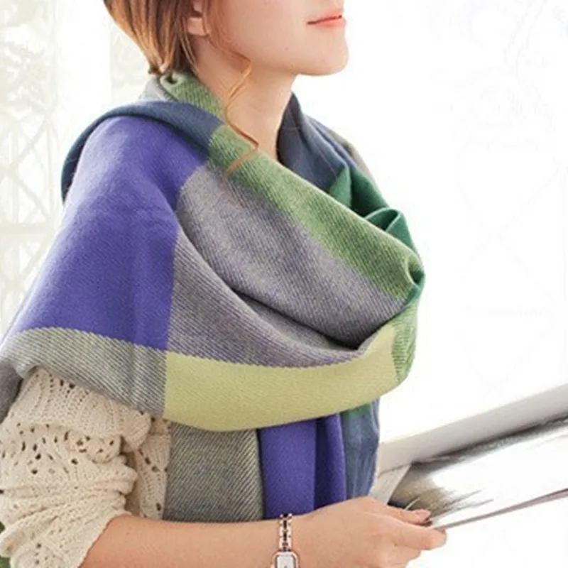 Зимний шарф для женщин плед шарф длинный модный теплый кашемировый шаль вязаные шарфы женский палантин Bufanda кисточкой