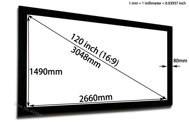 120 Inch Flat screen dimension