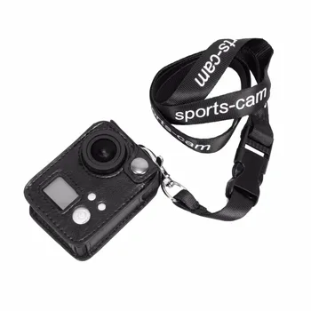 

Gopro holster Black Leather Protective Case For Gopro Hero 3/3+/4+camera chip on+Sling Mount Go Pro Accessories Full Cases cover