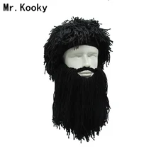 Mr. Kooky Мужские Женские сумасшедшие парик борода дикарь Beanie Vagabond шапки ручной работы зимние подарки на день рождения Смешные Лыжные маски шапка Хэллоуин