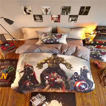 

printed cotton bed linen the hulk duvet cover set single twin full queen size comforter soft kids bed sheet boys home textile