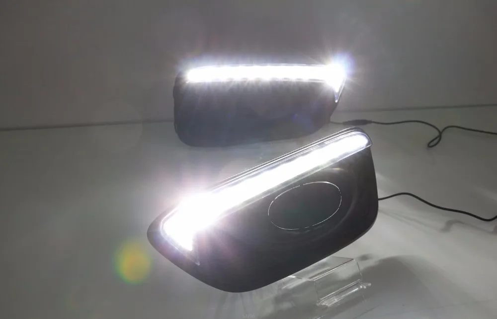 Osmrk led drl дневные ходовые огни для Honda brio с динамическим движущимся желтым поворотным сигналом