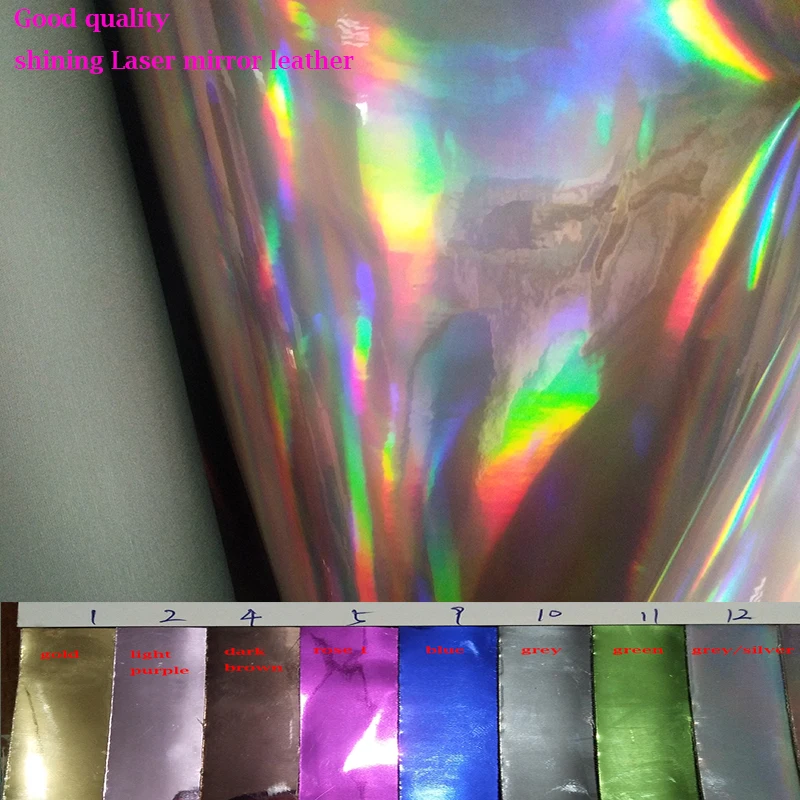 

Good Shining Laser Mirror TPU Leather Fabric TPU Artificial Leather Fabric Sewing DIY Bag 68*50cm 1pc