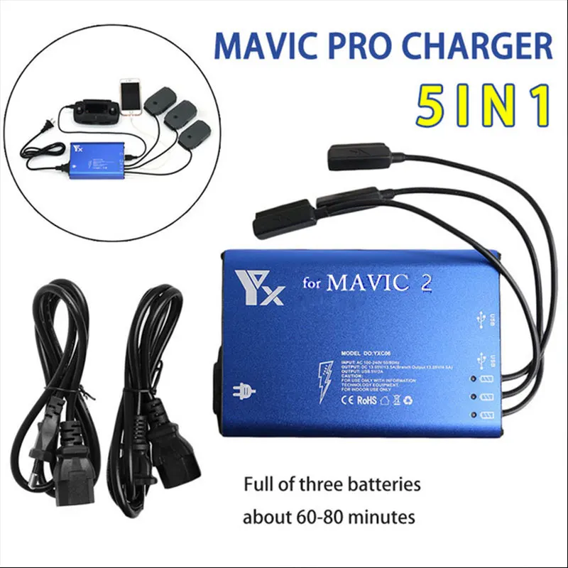 

Multi Interfaces Charger Batteries Charger Smart Batteries Charger Balance Drone for DJI Mavic 2 Pro/Zoom Fast Batteries