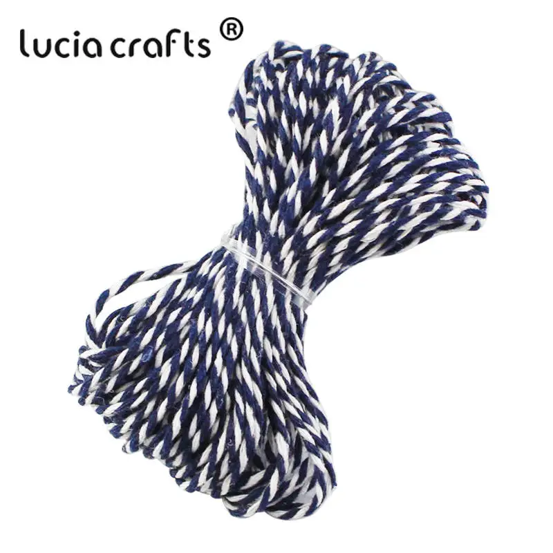 Lucia crafts распродажа! Двойной Цветной хлопковый шпагат для пекаря, хлопковые шнуры, нитка для шпагата, сделай сам, 10 м/упак. W0403 - Цвет: C13 Deep Blue